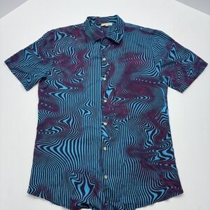 Earthbound Trading Co Bohemian Hippie Geometric Men's Shirt 100% Viscos india Sm